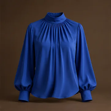 Blue Gathered Blouse